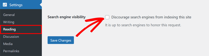 بررسی تنظیمات وردپرس برای مشاهده موتور جستجو و فعالسازی ایندکس سریع صفحات سایت